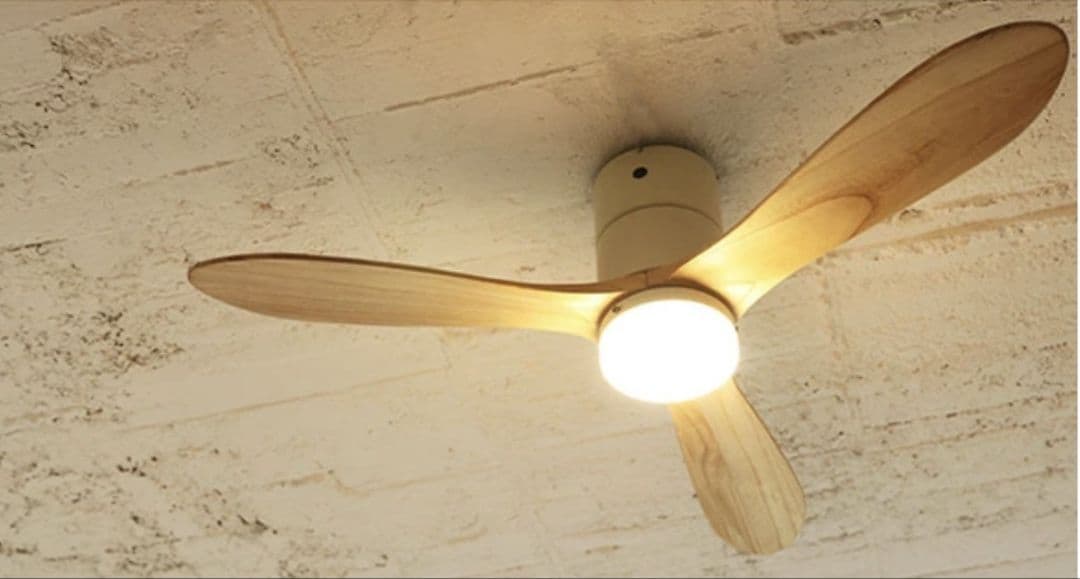 JAVALO ELF LED照明内蔵 天然木シーリングファン リモコン付