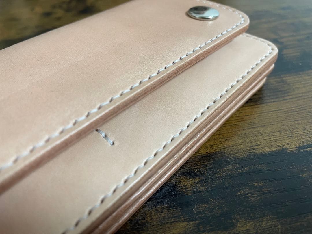 ロングトラッカーウォレット ヌメ革 ハンドメイド レザーウォレット