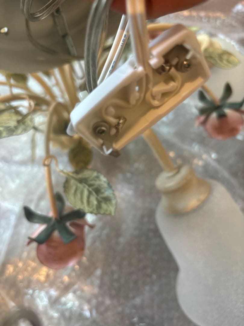 【美品】大塚家具 輸入シャンデリア シーリングライト バラ アンティー