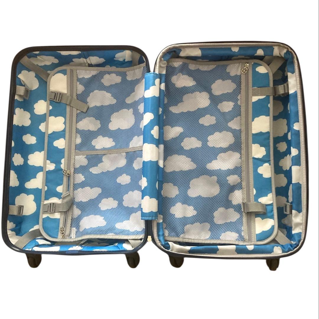 J様　カステルバジャック✨キャリーケース　スーツケース　ブルー　総柄　鍵付き
