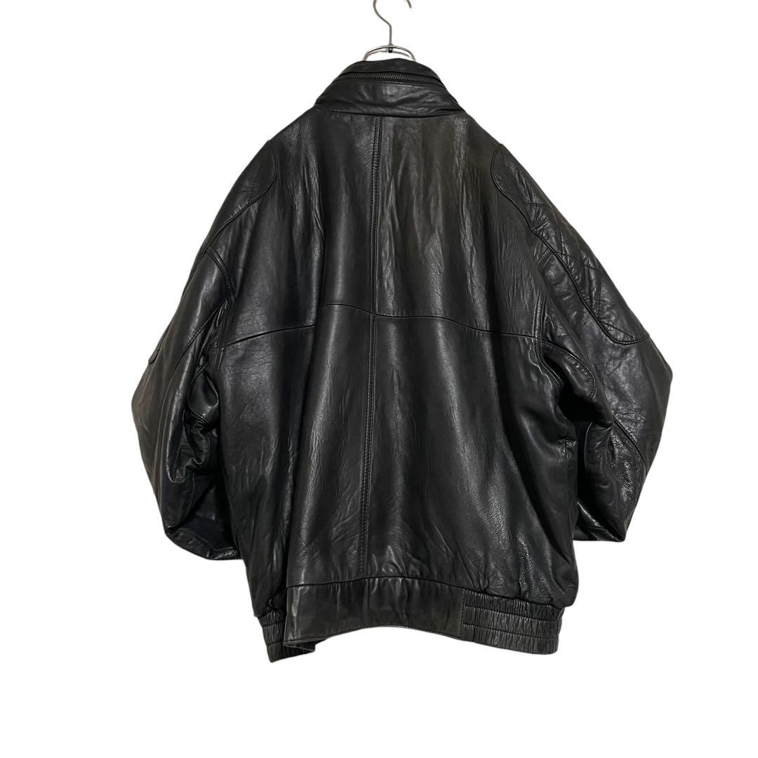 大きいサイズ【LUAU】羊革 本革 ラムレザーシングルライダースジャケット 黒L