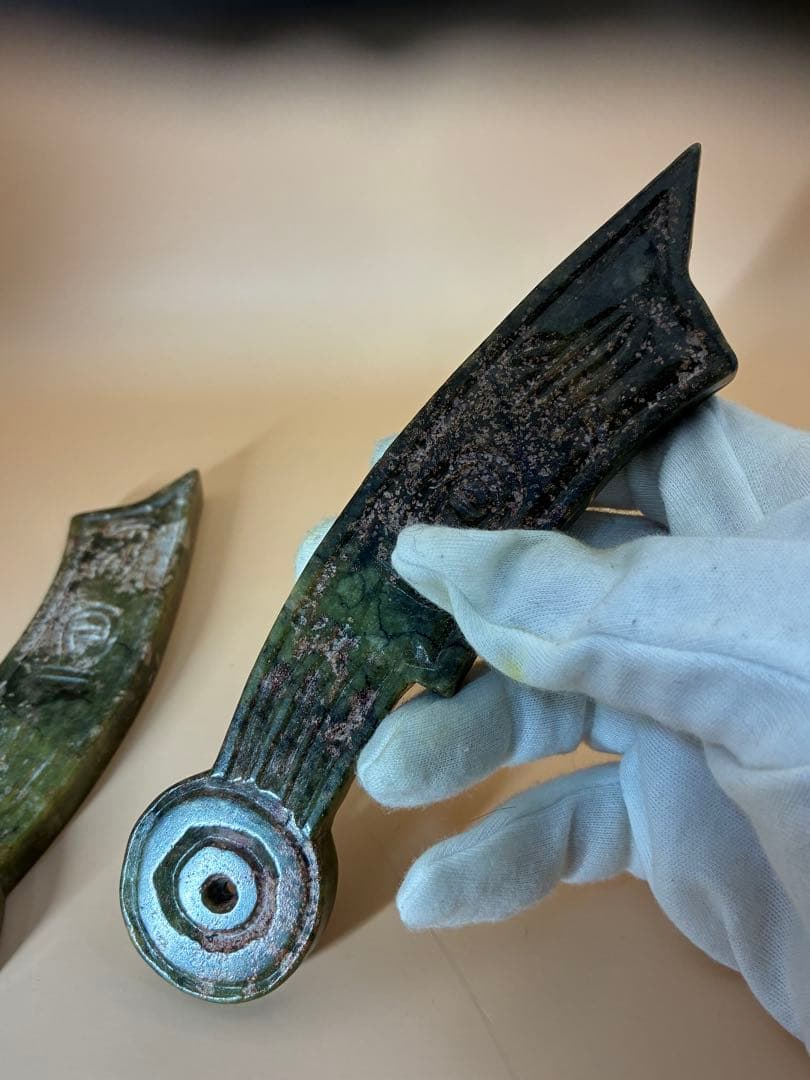 中国骨董品 天然高古玉 天然玉石 刀幣通貨高古玉 貴重 時代物文房具 希少レア