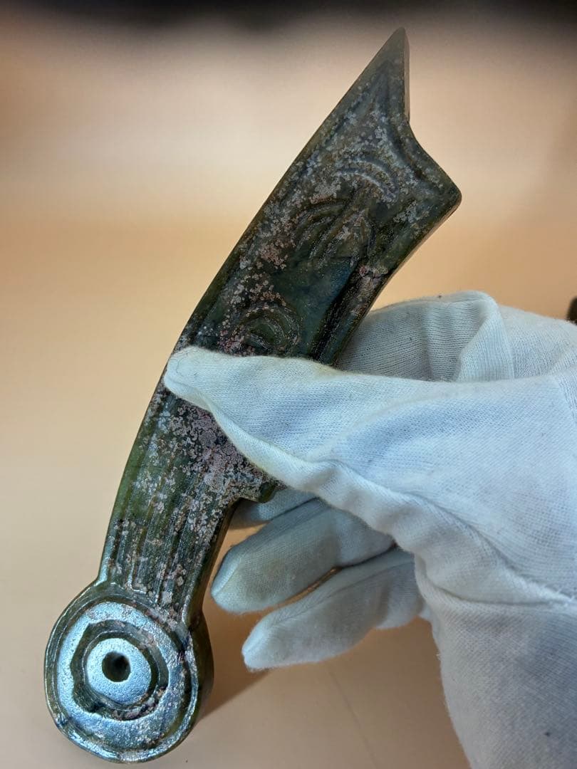 中国骨董品 天然高古玉 天然玉石 刀幣通貨高古玉 貴重 時代物文房具 希少レア