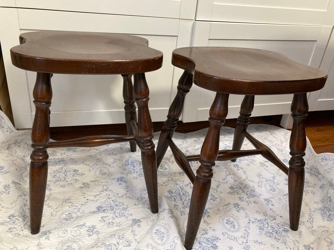 キツツキ　木製スツール 花台にも　2脚セット　飛騨産業