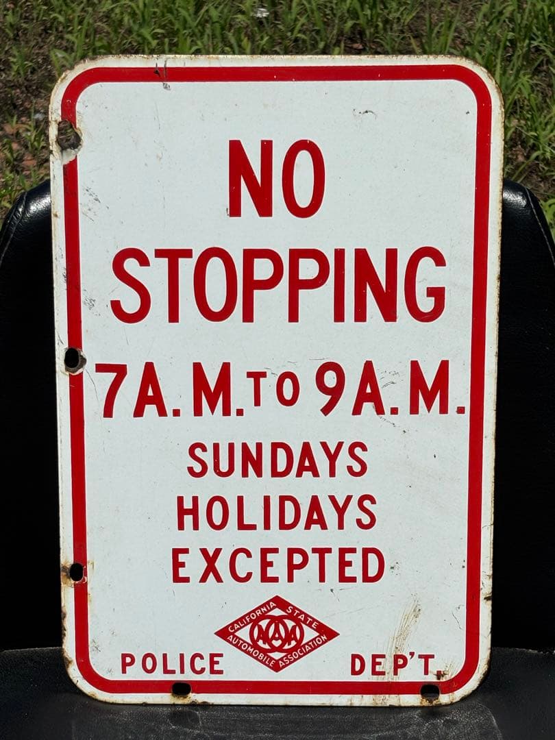 USAアメリカ　ストリート看板　ロードサイン　ホーロー両面看板