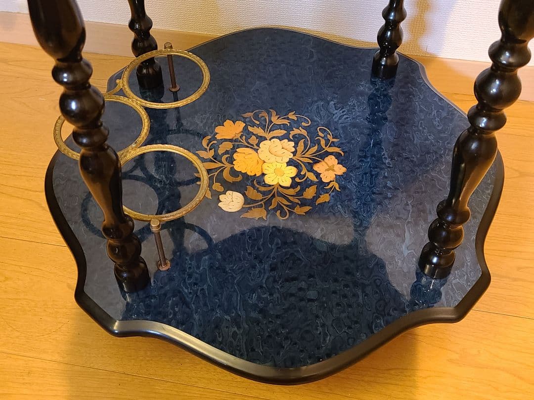 イタリア製 Demain キッチンワゴン コーヒーワゴン 象嵌