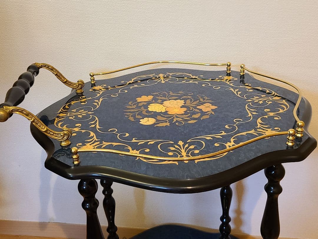 イタリア製 Demain キッチンワゴン コーヒーワゴン 象嵌