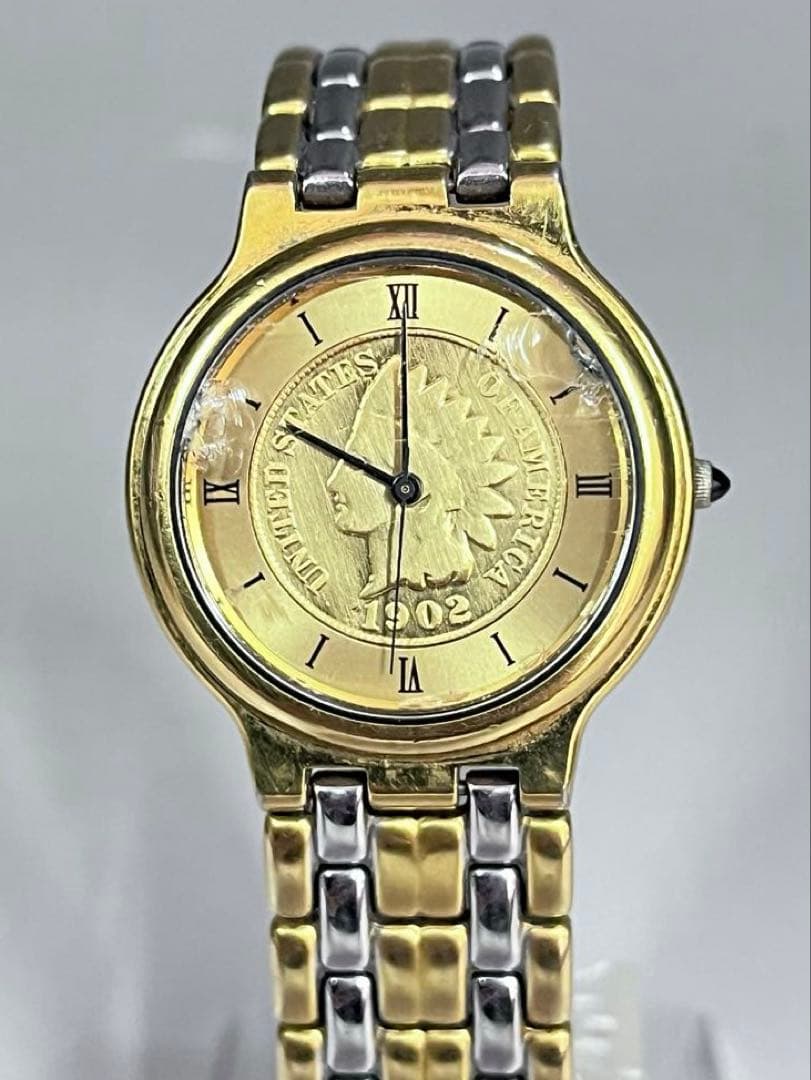 E382 金貨腕時計　Lune腕時計　ウォッチ　ゴールド腕時計　金貨