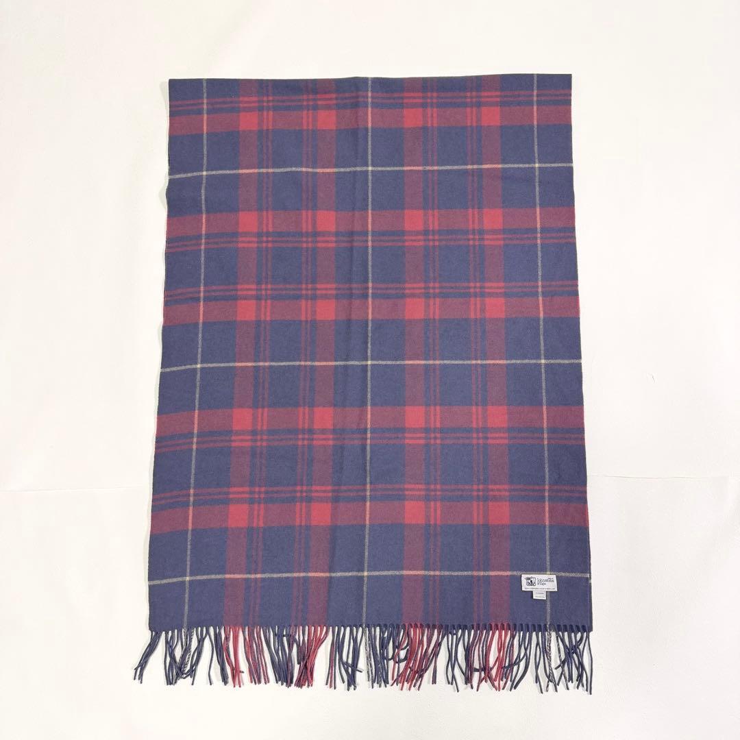 ジョンストンズオブエルガン 大判ストール マフラー カシミヤ100% ブルー