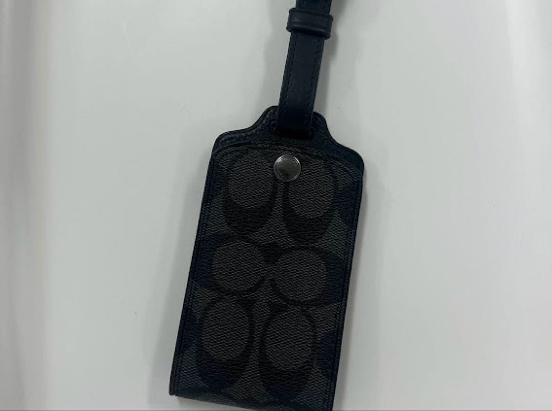 ❤️新品❤️コーチ COACH ネームタグ シグネチャー ラゲッジタグ チャコール