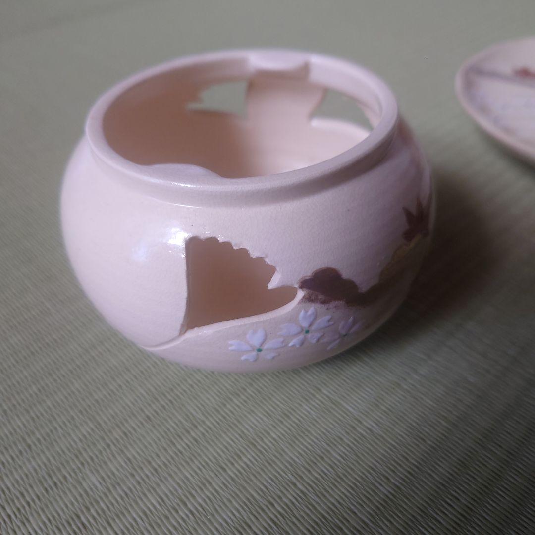 仁清雲錦画 茶巾台 f平安祥山作　茶道/茶道具