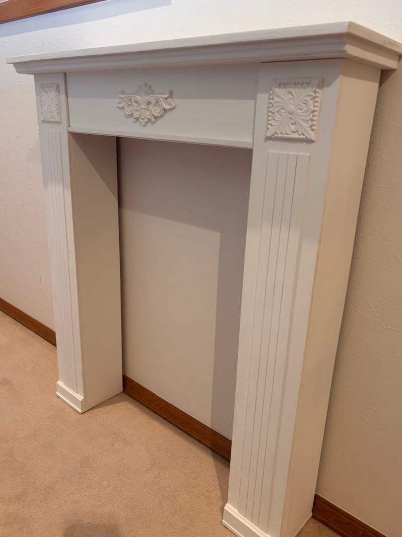 マントルピース ハンドメイド ホワイト インテリア　飾り棚 暖炉 リビング 家具