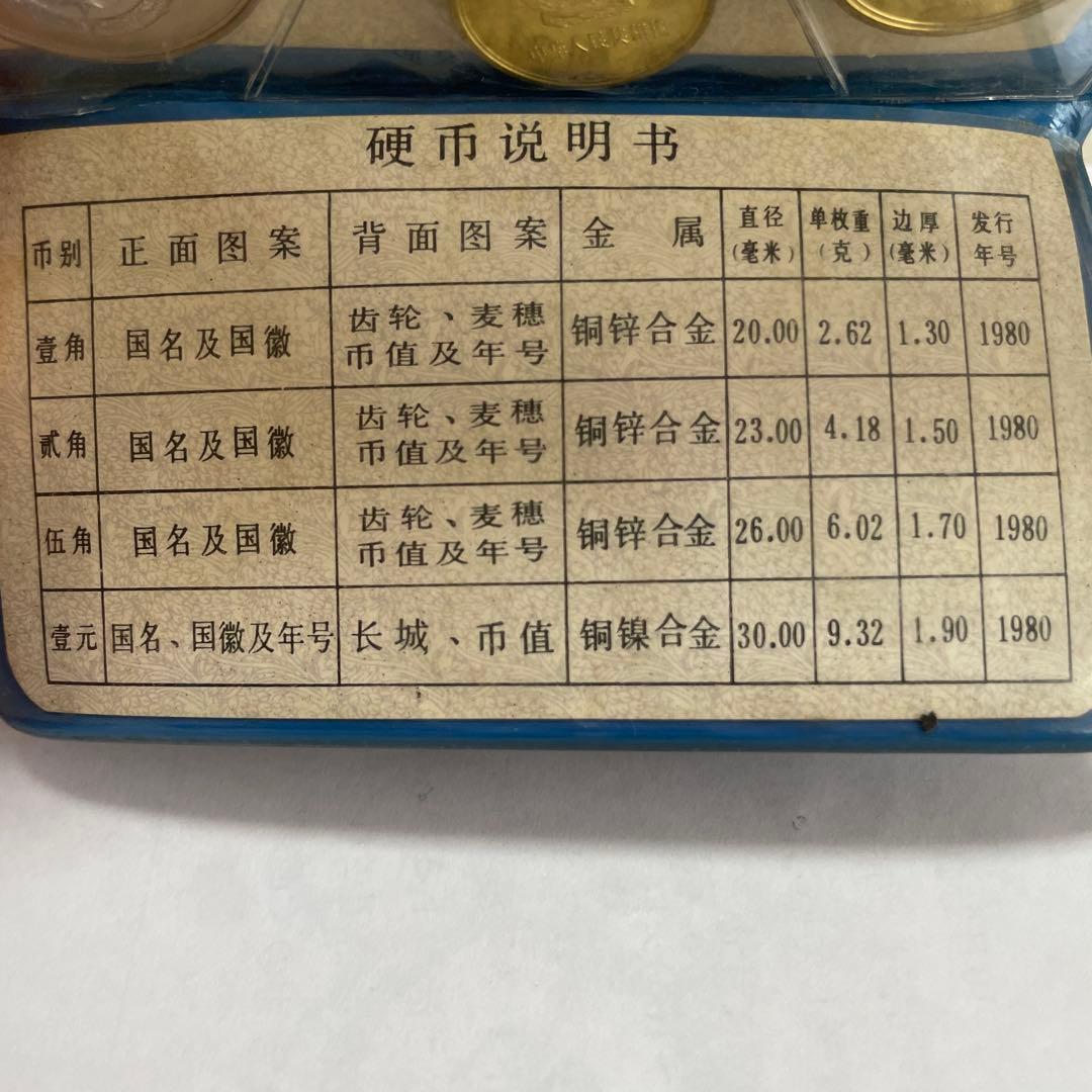 中国人民銀行 1980年 記念硬貨セット コレクション用 公式発行品