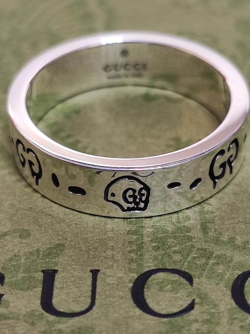 専用　新品 グッチ GHOST RING ゴースト 6MM 指輪 シルバー24号