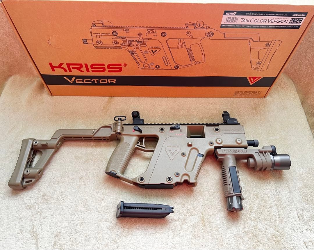 【オマケ付き】KSC クリス ベクター TAN ガスブローバック