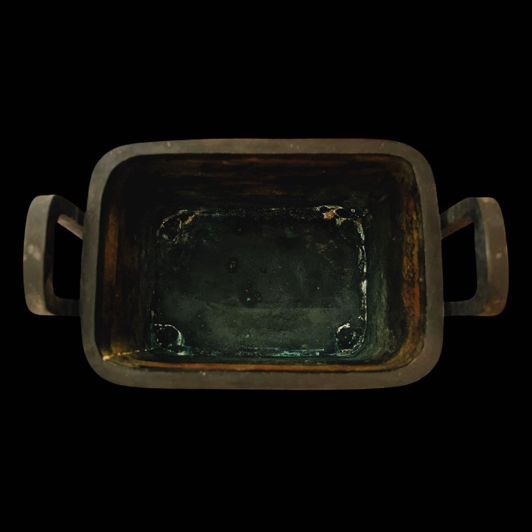 大日本文政年整珉 銅製 獅子摘み 耳付 香炉 香道具獅子 村田整珉