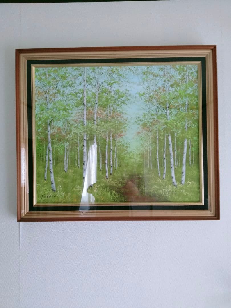 絵画　白樺林　Yoshida作