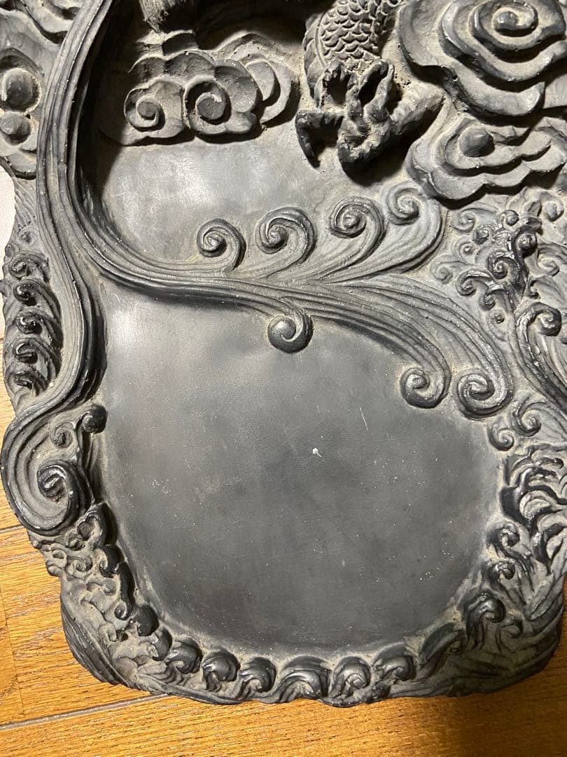中国古美術品　特大　龍彫硯 H7.3×W23.2×37.4cm 5.9kg
