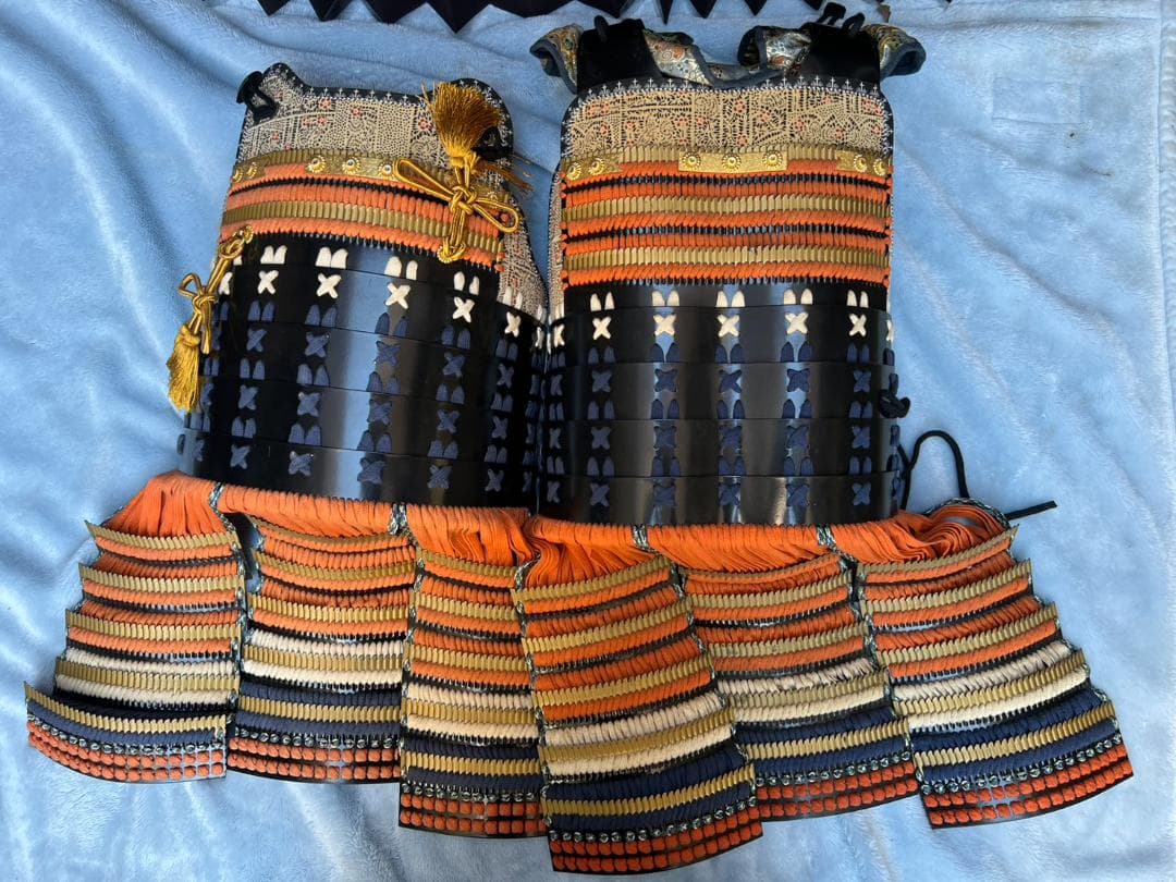 中古■黒胴当世素掛■ 赤 白 紺■甲冑■鎧■兜■時代■甲冑セット