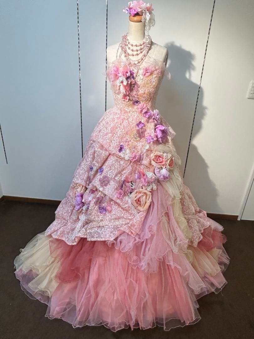 RO-183 PI 9〜13T フラワー装飾 ロングドレス