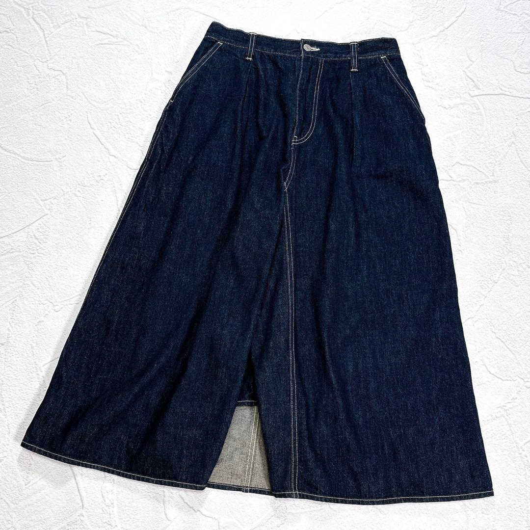 ✨極美品✨桃太郎ジーンズ 出陣 デニム スカート風パンツ ガウチョ ワイドパンツ