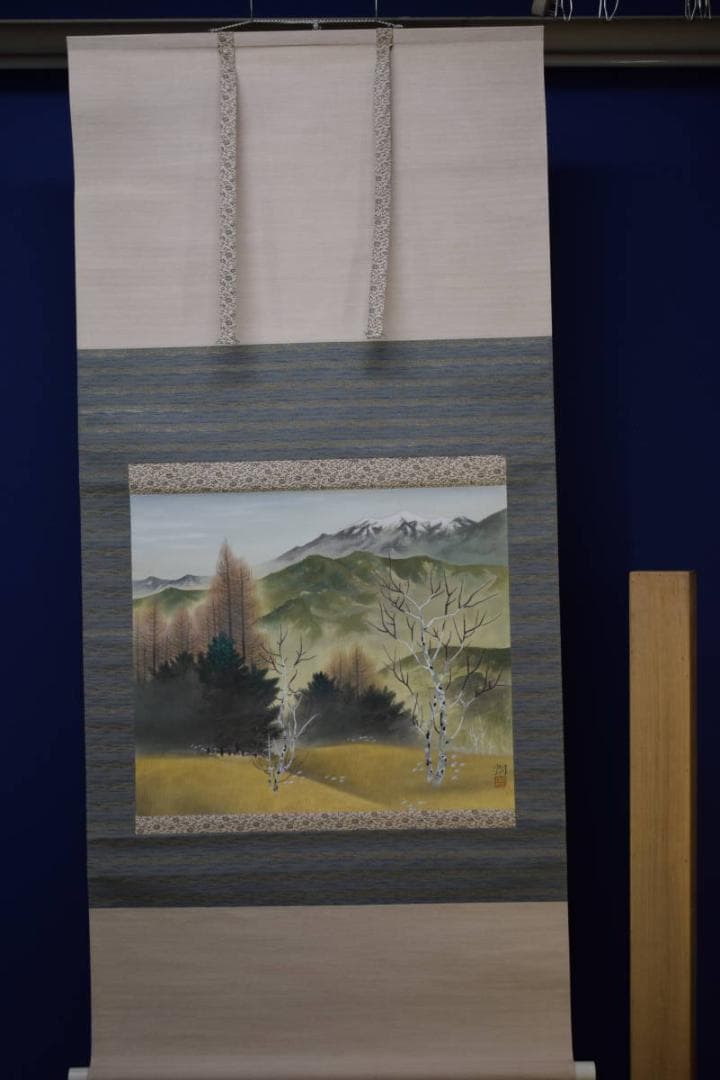 真作/近藤朗/早春図/布袋屋掛軸HG-97