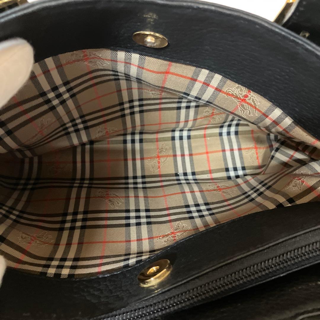 E22 Burberry バーバリー レザー トートバッグ ハンドバッグ