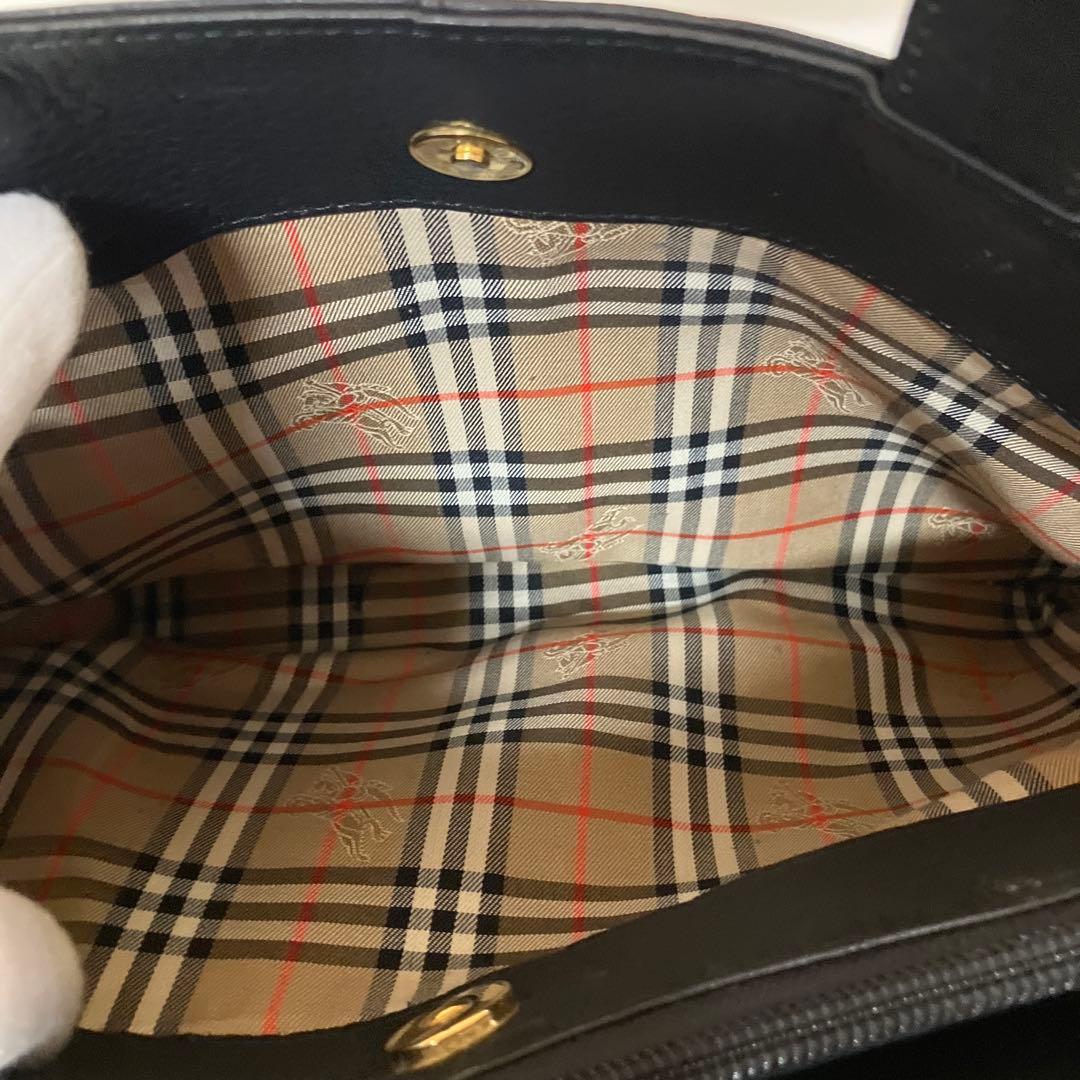 E22 Burberry バーバリー レザー トートバッグ ハンドバッグ