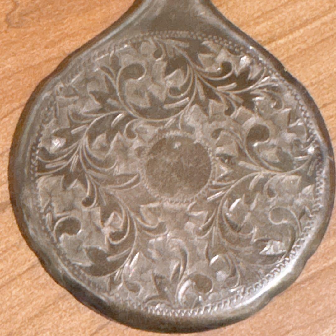 レトロ アンティーク 手鏡 ミラー 銀製 sterling 950？ 約10cm