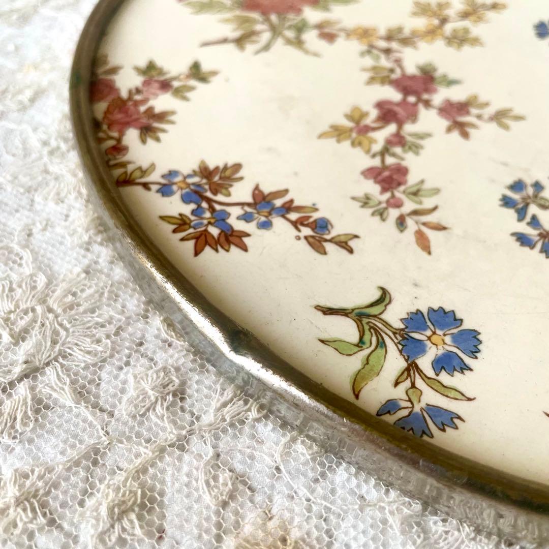 サルグミンヌ　ルイ15世　トリベット　陶板ラウンドプレート　フランスアンティーク