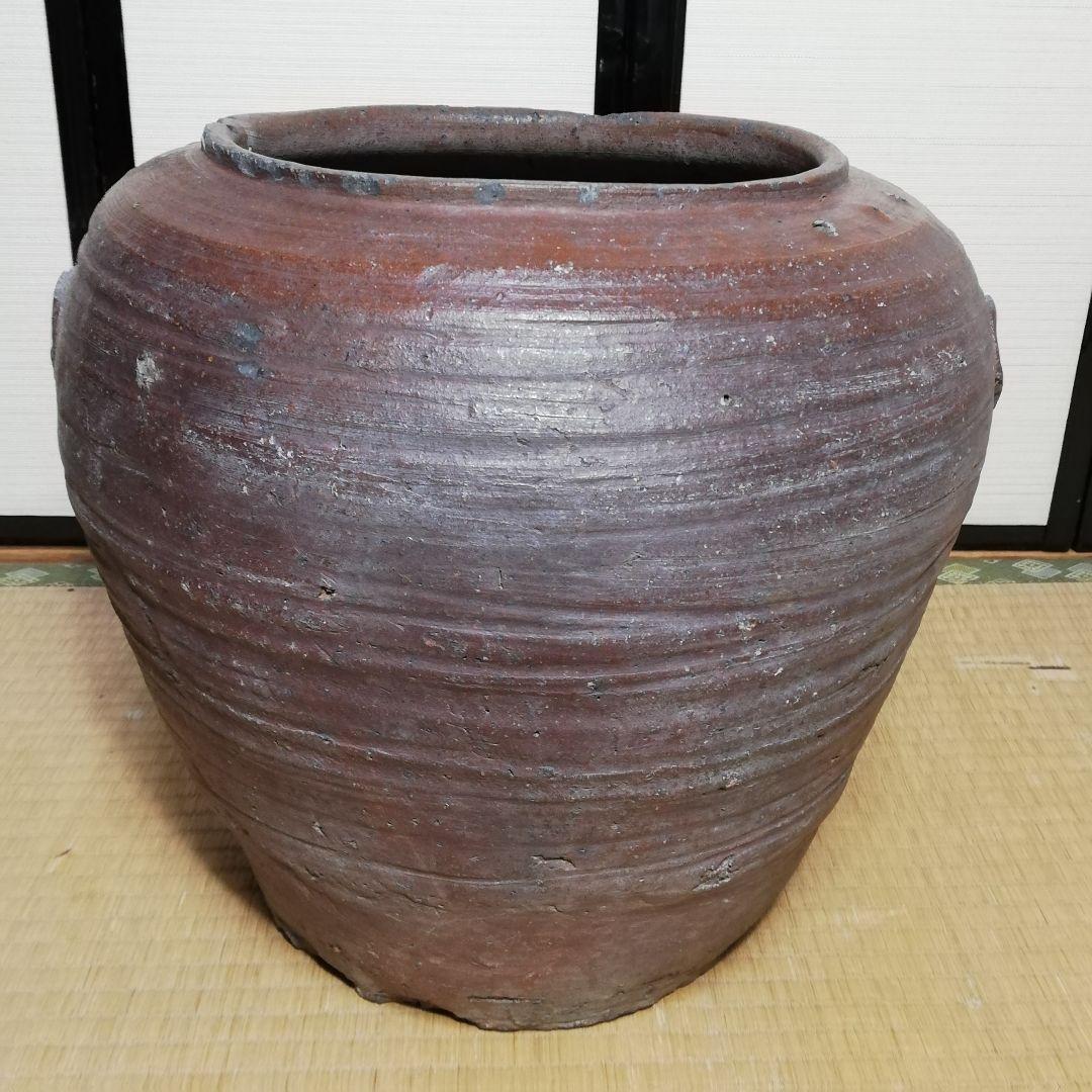 【水漏れ注意】室町時代 古備前 水甕 備前焼 水屋瓶 置物 インテリア 植木鉢