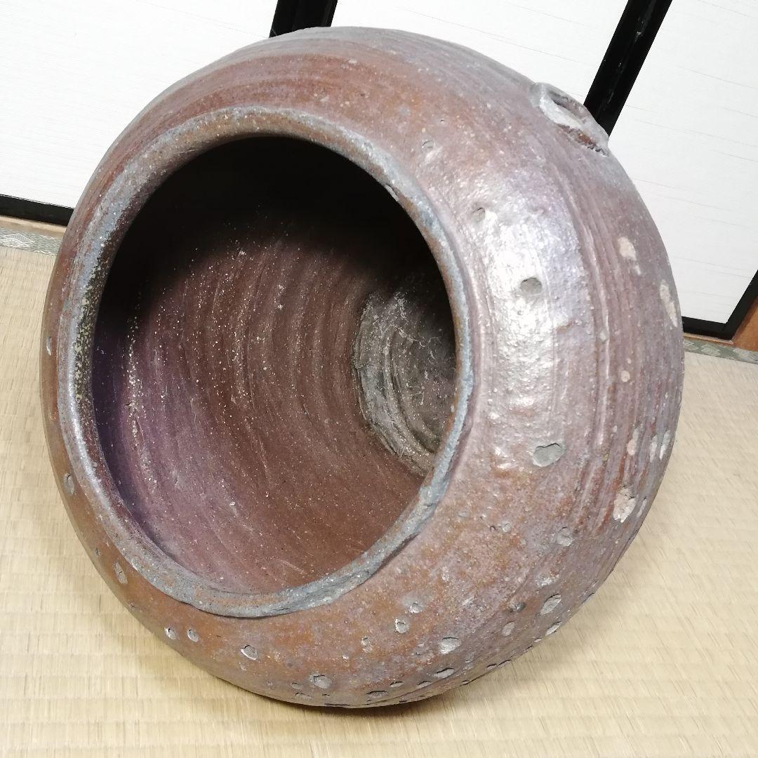 【水漏れ注意】室町時代 古備前 水甕 備前焼 水屋瓶 置物 インテリア 植木鉢