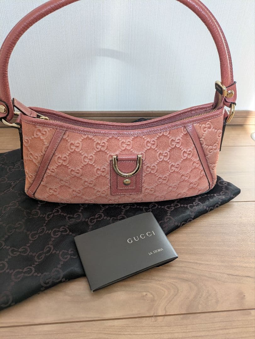 GUCCI シマ　アビー　モノグラム ショルダーバッグ ピンク