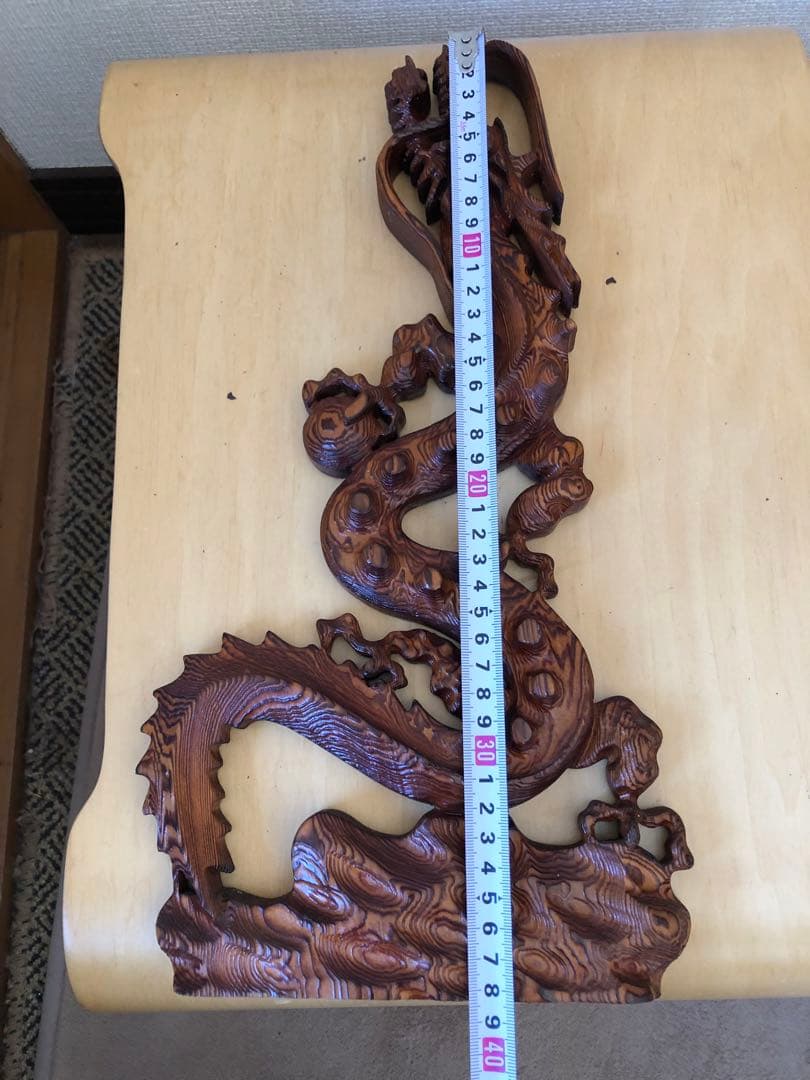 昇龍　置物　木製木彫り　彫刻　オブジェ　屋久杉？