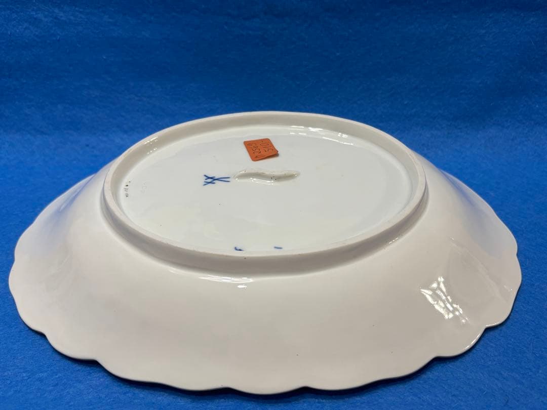 オールドマイセン　グランツゴールドレリーフ皿　ピンクローズ　一級品　アンティーク