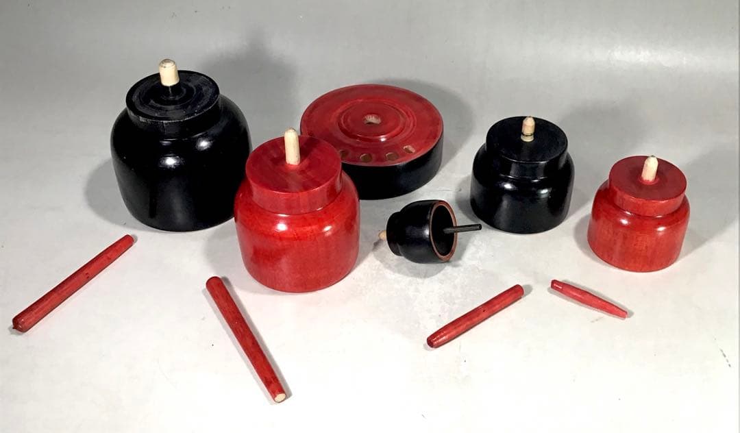 昭和レトロ 廃絶品 佐野つとむ 変わり 独楽 郷土玩具 江戸独楽 富士 こけし