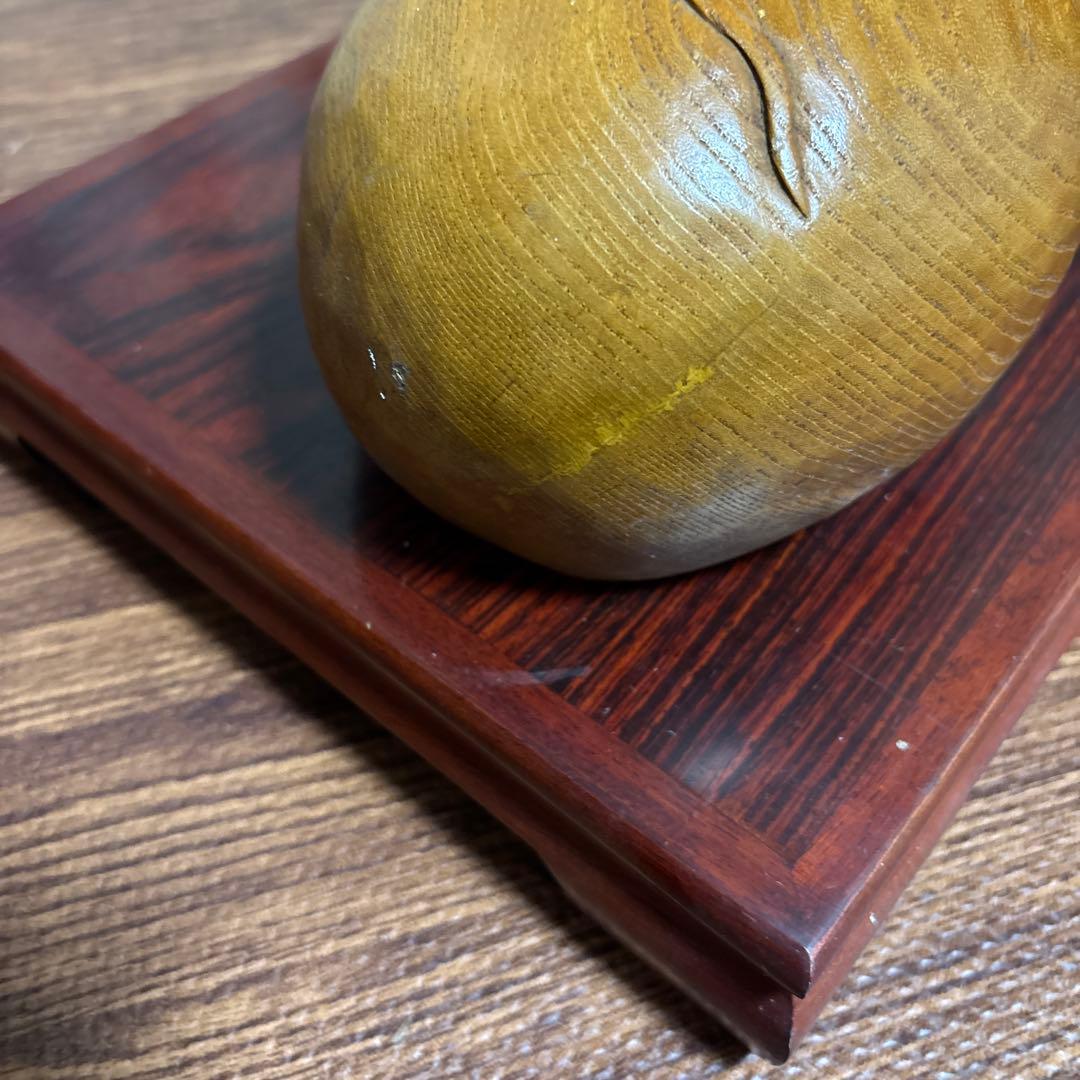 縁起物　七福神　木彫り　置物　台付き