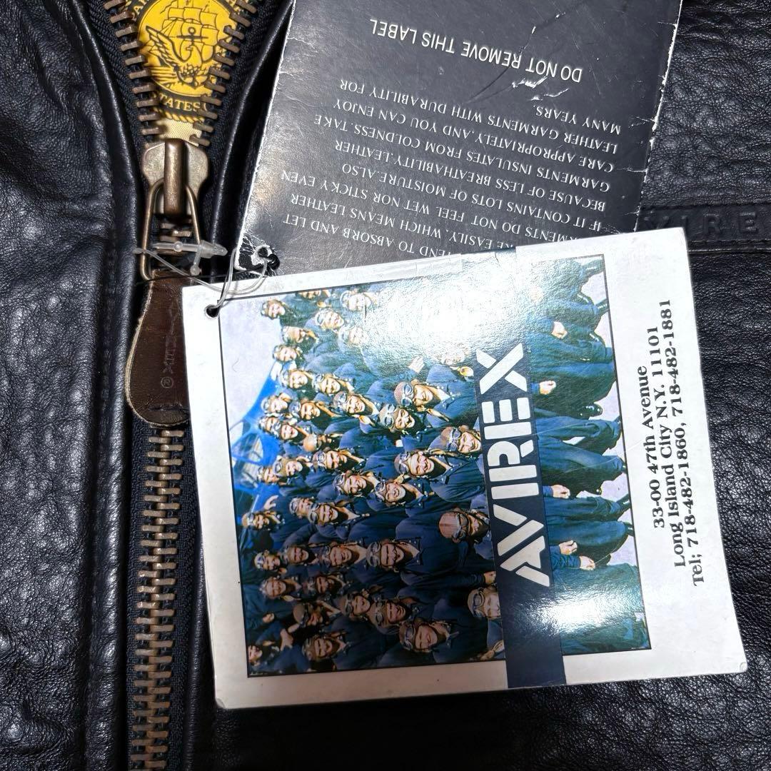 【新品未使用】AVILEX 7823 G1 ボア付きフライトジャケット ブラック