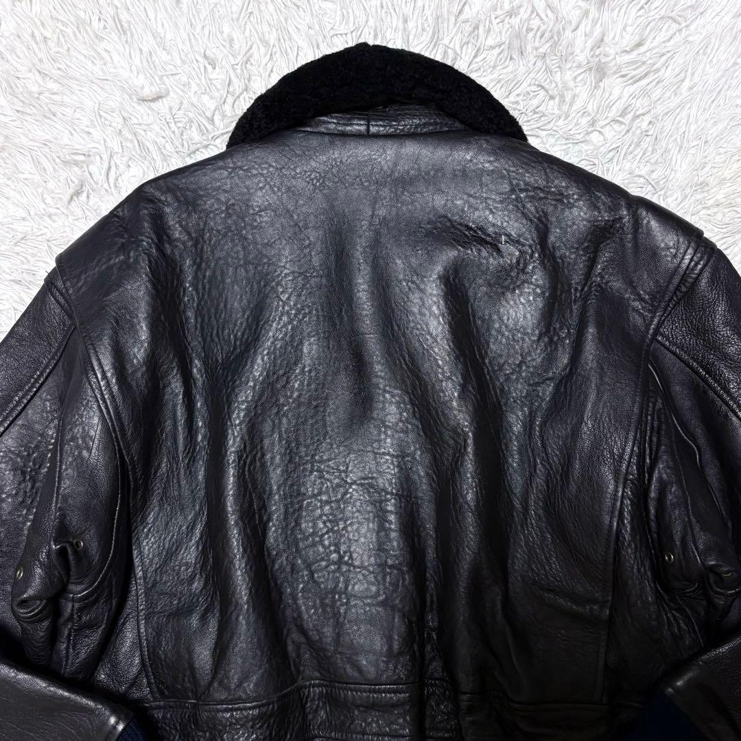 【新品未使用】AVILEX 7823 G1 ボア付きフライトジャケット ブラック