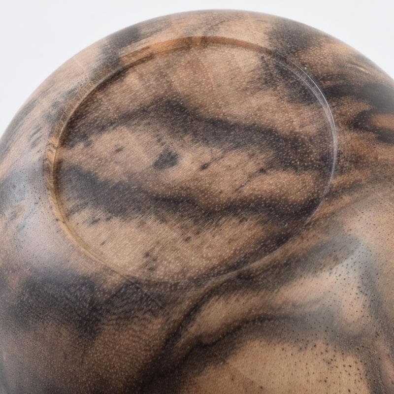 茶道具　天然木　黒柿製　無垢彫　綺麗な木目の棗　時代箱　V　8794