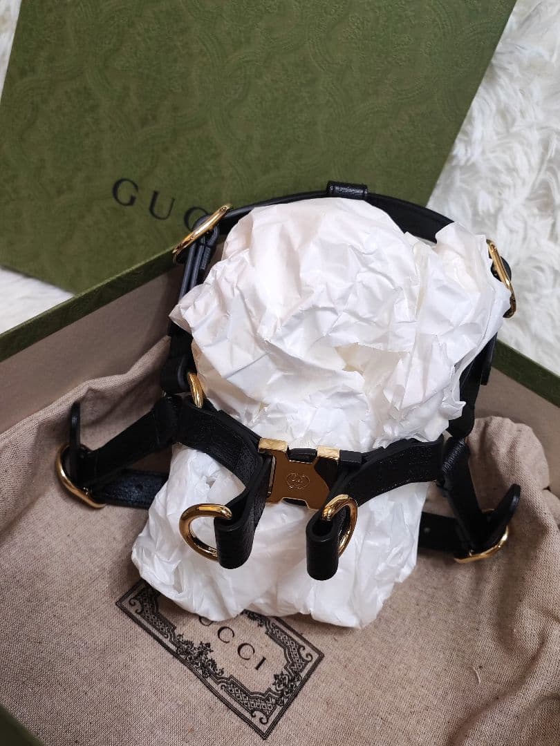 新品 グッチ インターロッキングG ドッグ ハーネス ペット用 散歩 Sサイズ