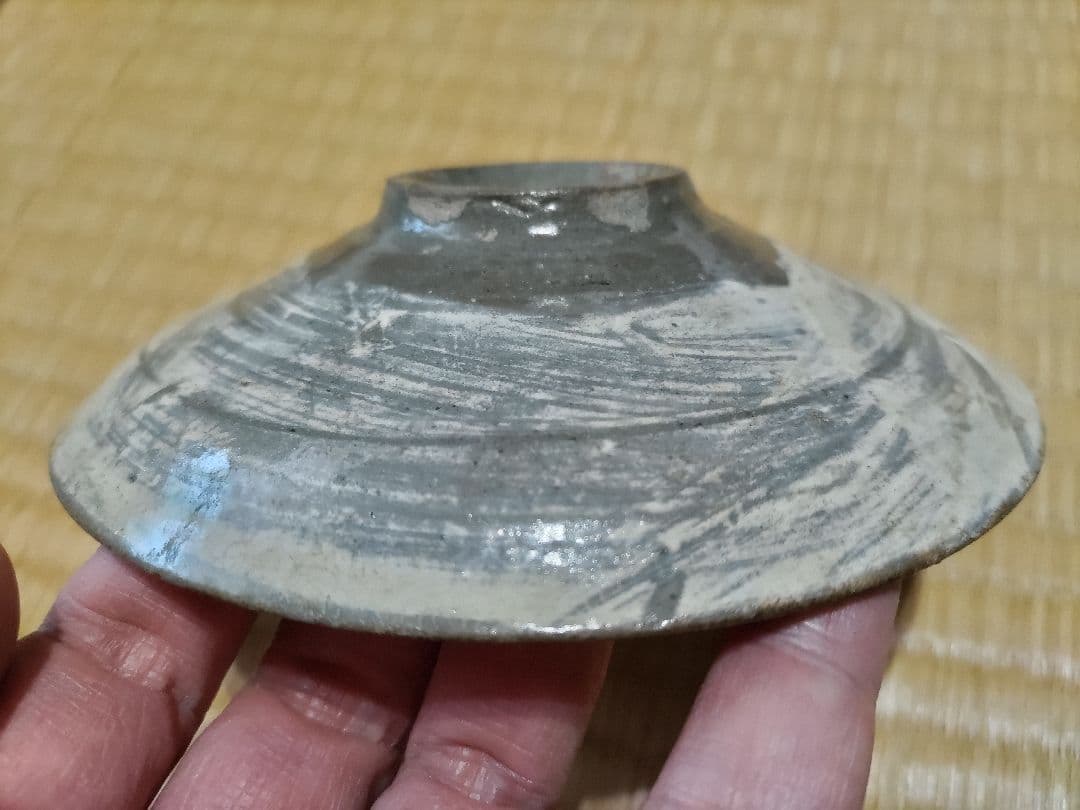 李朝　刷毛三嶋　皿（13.4cm）良品！