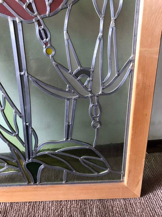アンティーク　ステンドグラスフレーム入り