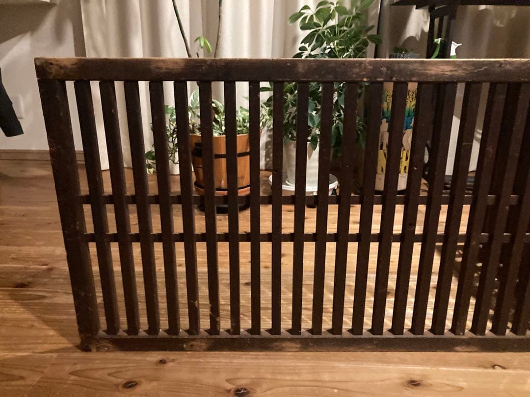 昭和レトロ　帳場格子２つ折り　ついたて　格子　 古道具　古民家