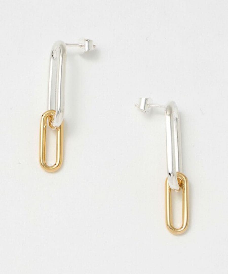 ＜PHILIPPE AUDIBERT＞OVAL コンビカラー ピアス