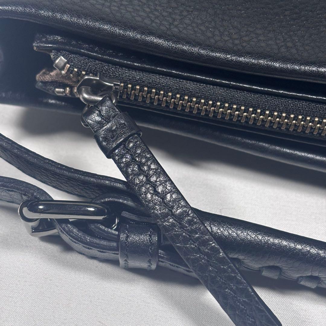 美品 土屋鞄 ショルダーバッグ 2way 斜め掛け クラルテ レザー ブラック