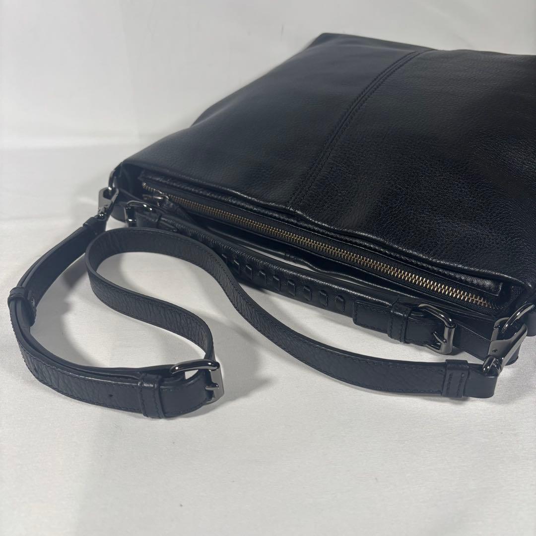 美品 土屋鞄 ショルダーバッグ 2way 斜め掛け クラルテ レザー ブラック