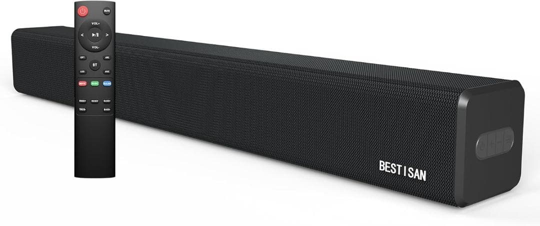 サウンドバー テレビ用スピーカー シアター リモコン付 幅81.5cm ブラック