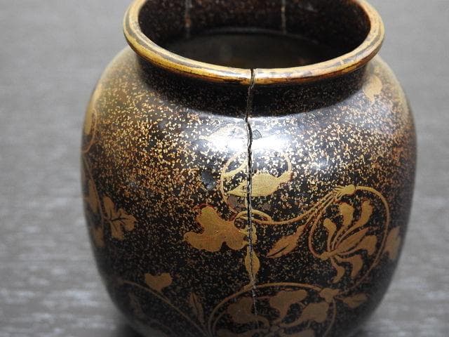 梨地ツタ蒔絵茶入？　江戸時代　保存箱　MA268