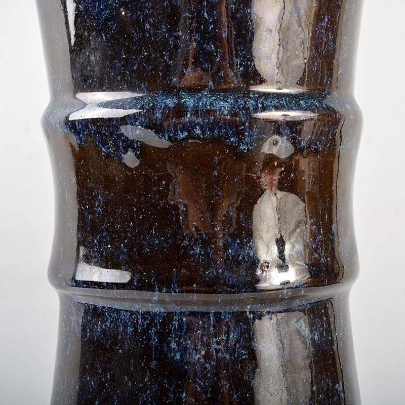 中国　海鼠釉　尊式瓶　在銘　M　R5381B